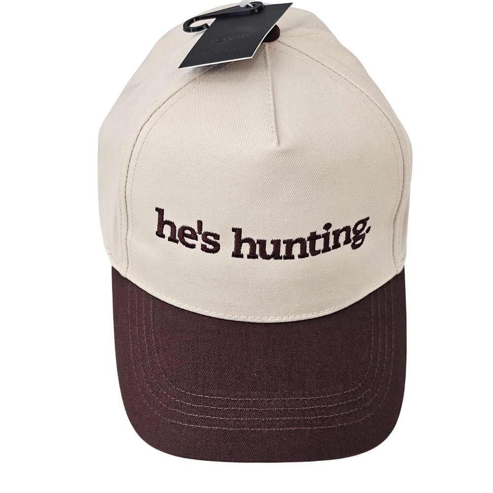 David and Young Silly Goose Truckers Hes Hunting Hat Cream Brown FWCAP511 Cap